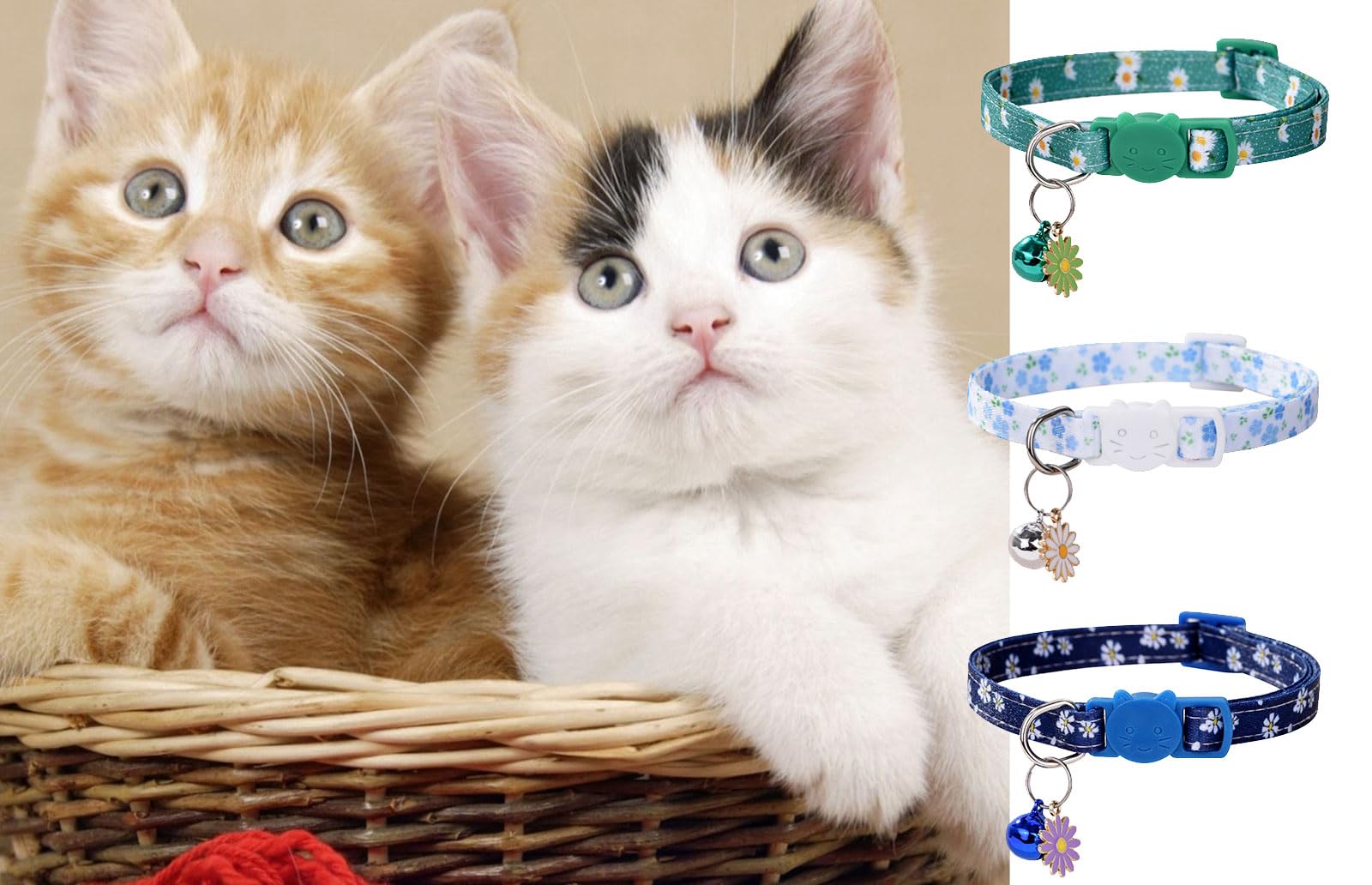 Daloo collier chat fleurs marguerite jaune, look lumineux pour sorties.