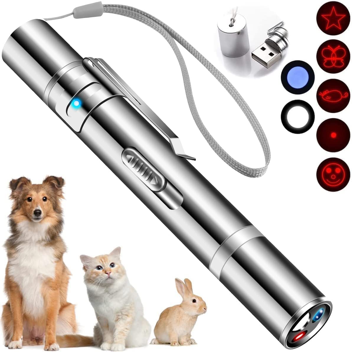 Damflew pointeur laser pour chat, point rouge stimulant le jeu