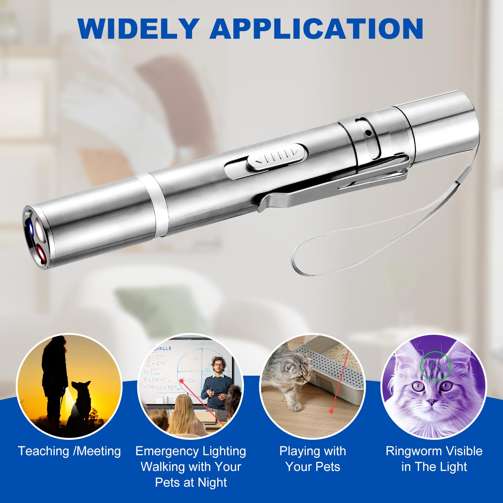 Damflew pointeur laser avec cinq modes, divertissement sûr pour chats et chiens