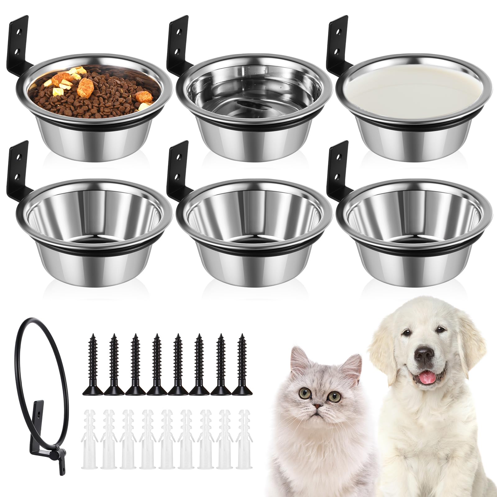 Bol mural Dandat pour chien, ensemble de 6, espace repas compact