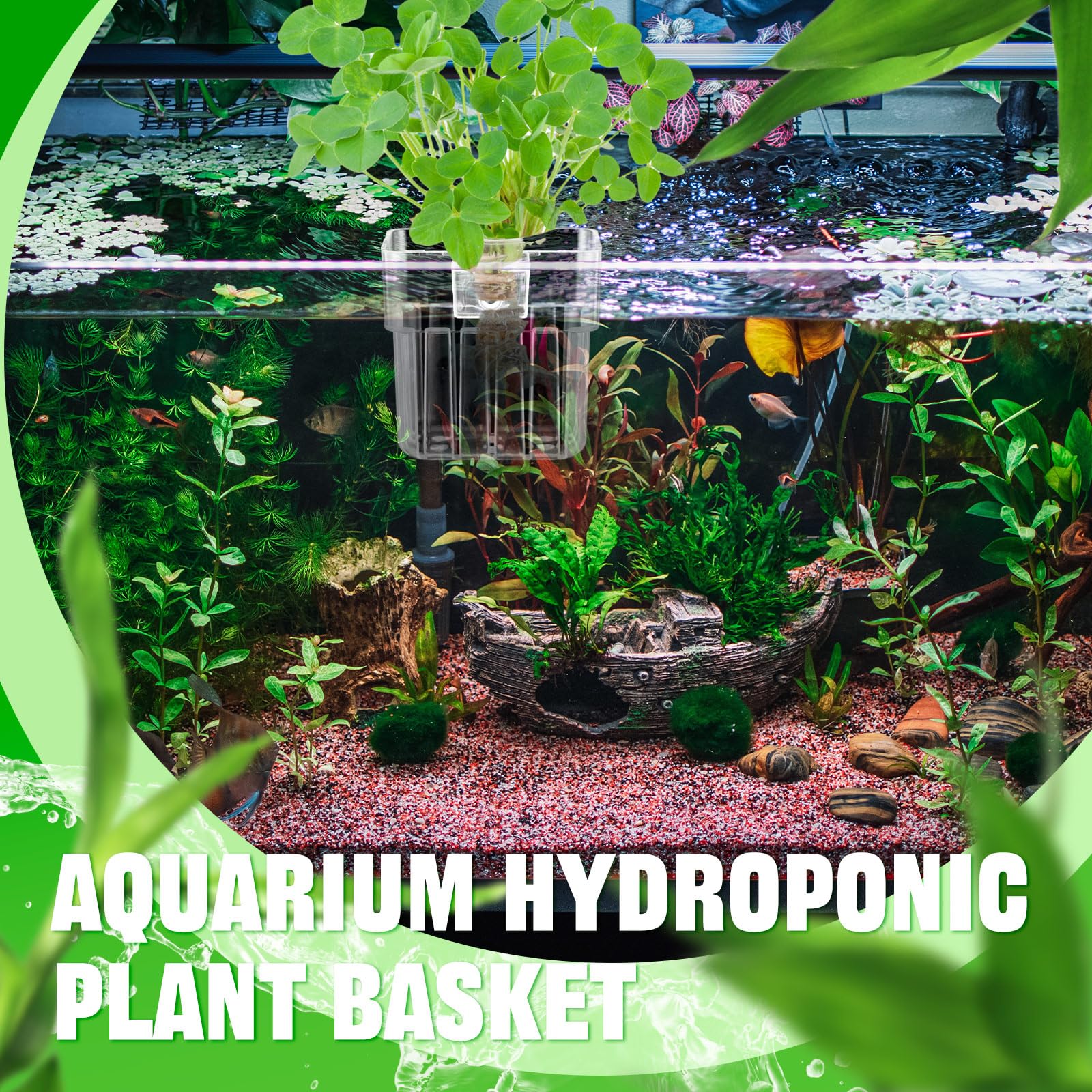 Porte-plante aquarium Dandat respire mieux, favorisant l’oxygénation des racines.