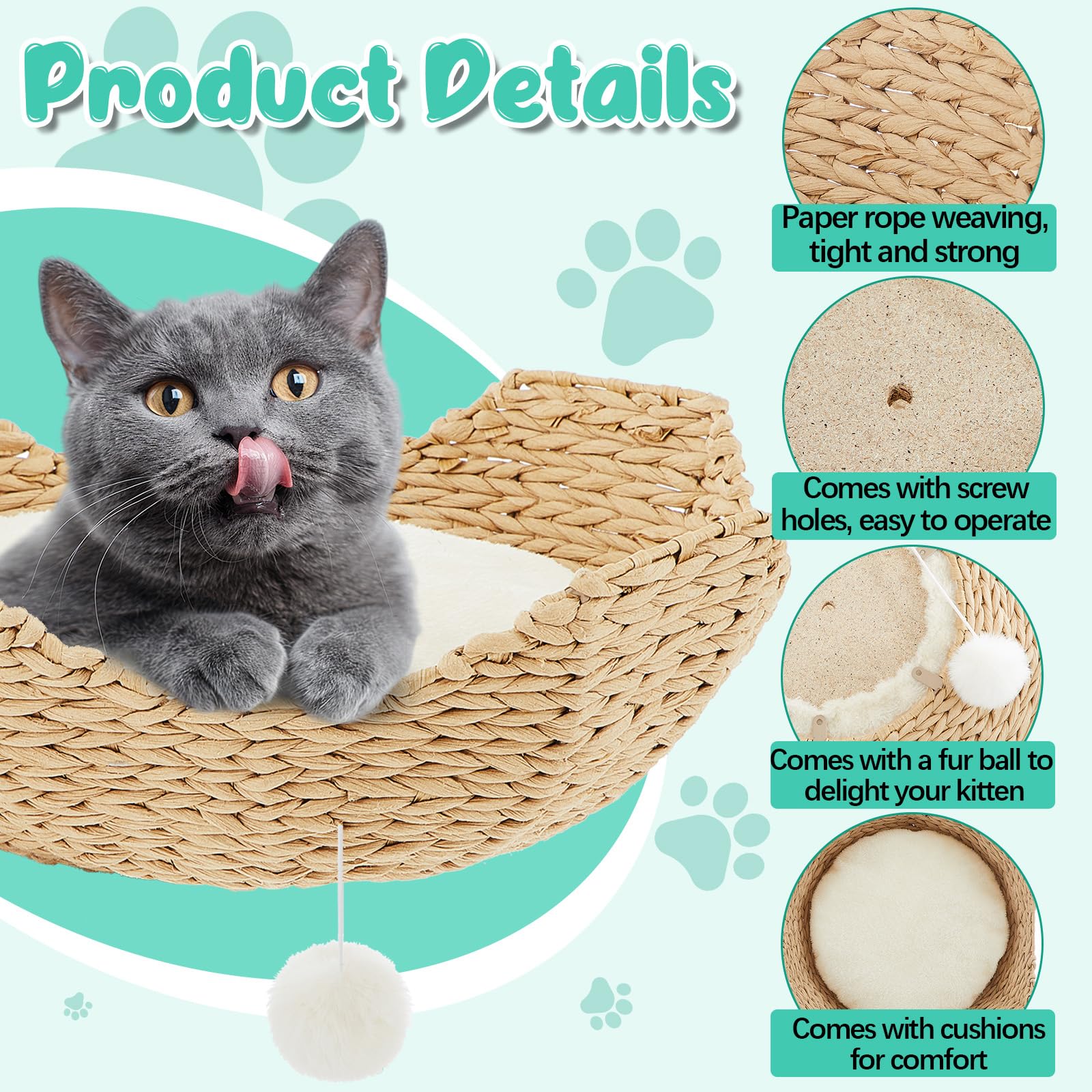 Coussin doux inclus pour nid chat Dansydaisy.