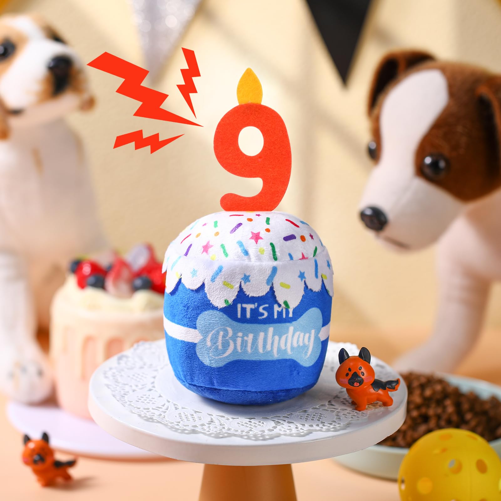 Dansydaisy décor fête chien anniversaire bleu, accessoire parfait pour ambiance festive.