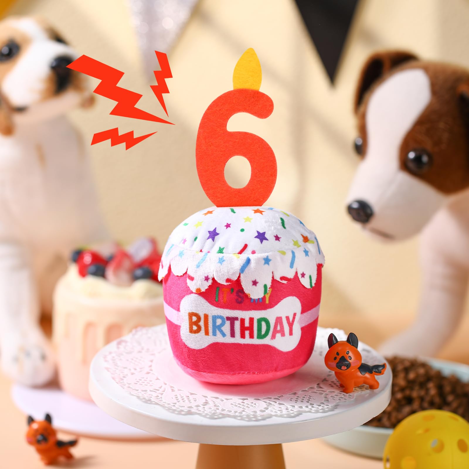 Décoration fête et souvenir photo avec Dansydaisy gâteau chien.