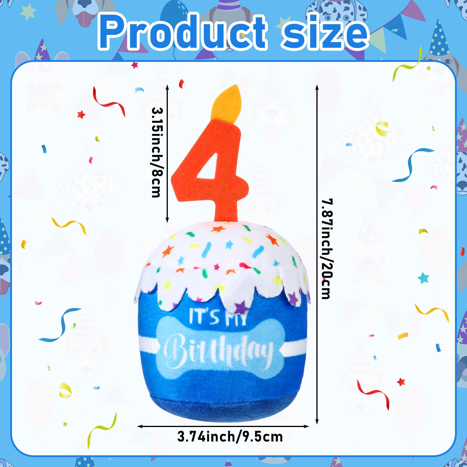 Dansydaisy design-3d-gateau-chien-bleu, parfait pour décor et souvenirs.