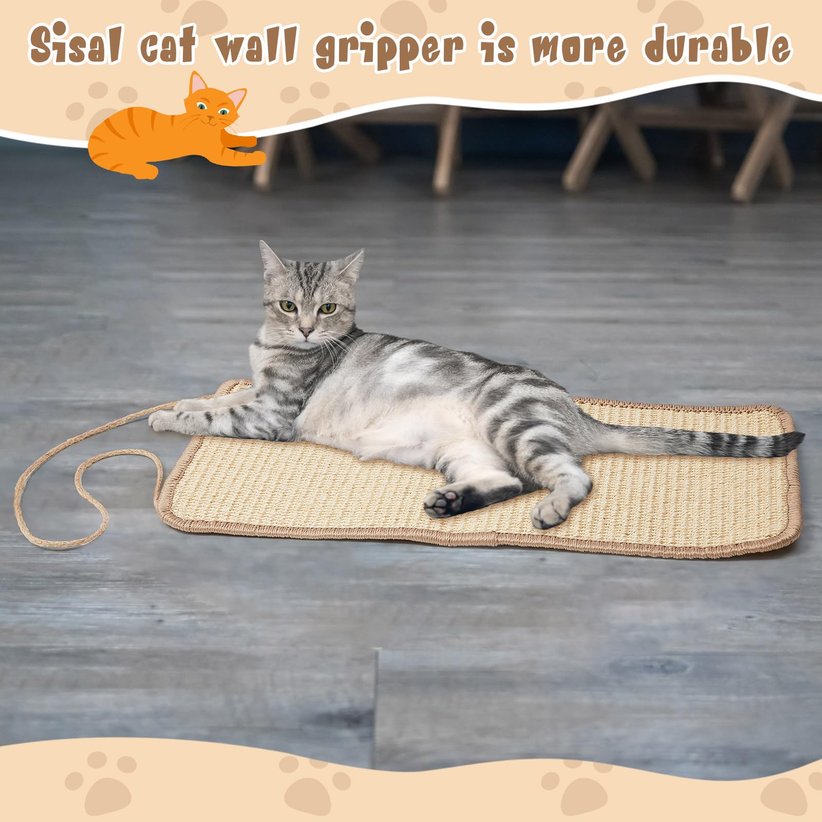 Dansydaisy détail sisal robuste, matériel durable et sûr pour grattage.