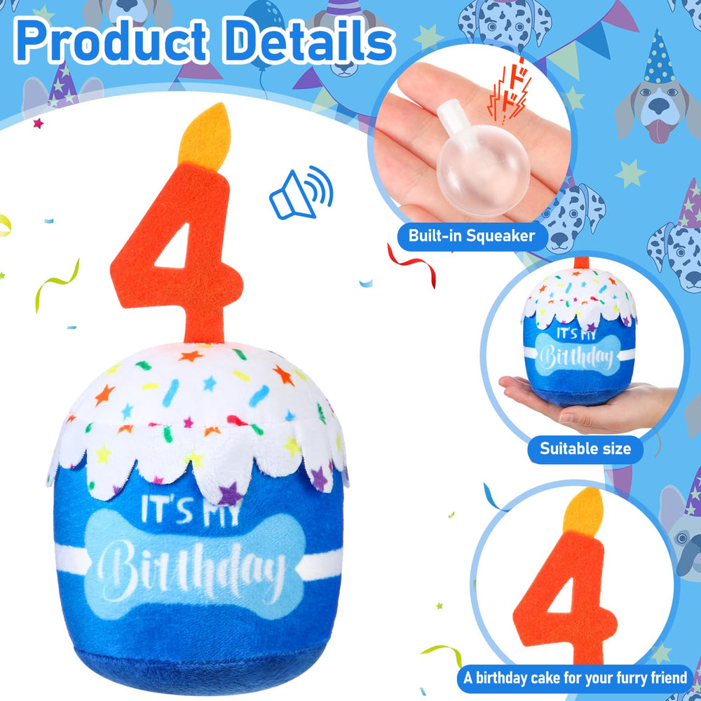 Dansydaisy doudou-peluche-chien 4e-anniversaire pour câlins et jeu.
