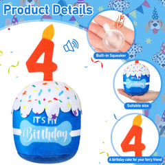 Dansydaisy doudou-peluche-chien 4e-anniversaire pour câlins et jeu.