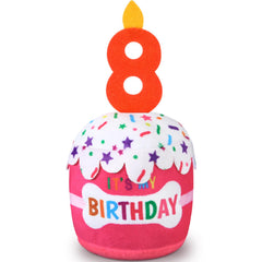 Dansydaisy gâteau anniversaire chien rose, vue avant, parfait pour photo festive.