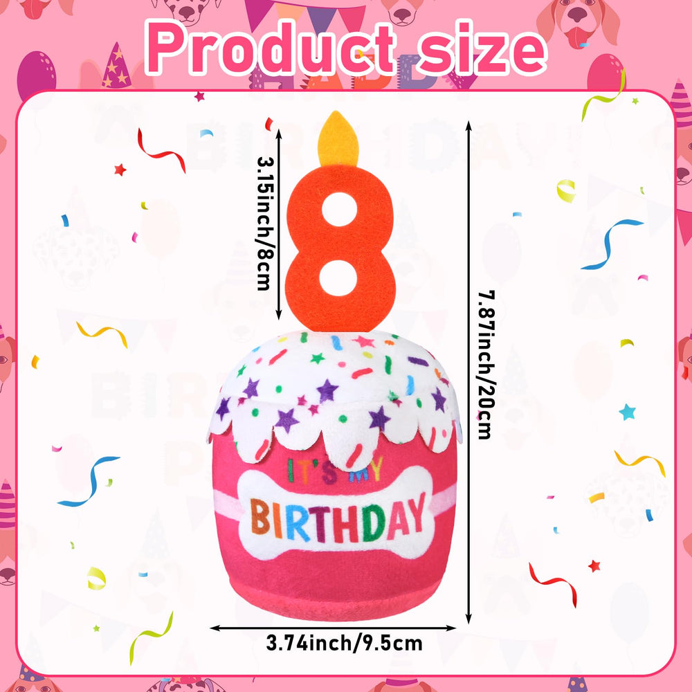 Dansydaisy gâteau anniversaire chien rose côté, compatible avec diverses tailles de chiens.
