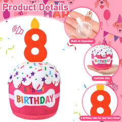 Dansydaisy gâteau anniversaire chien rose design 3D, met en valeur l'esprit fête.
