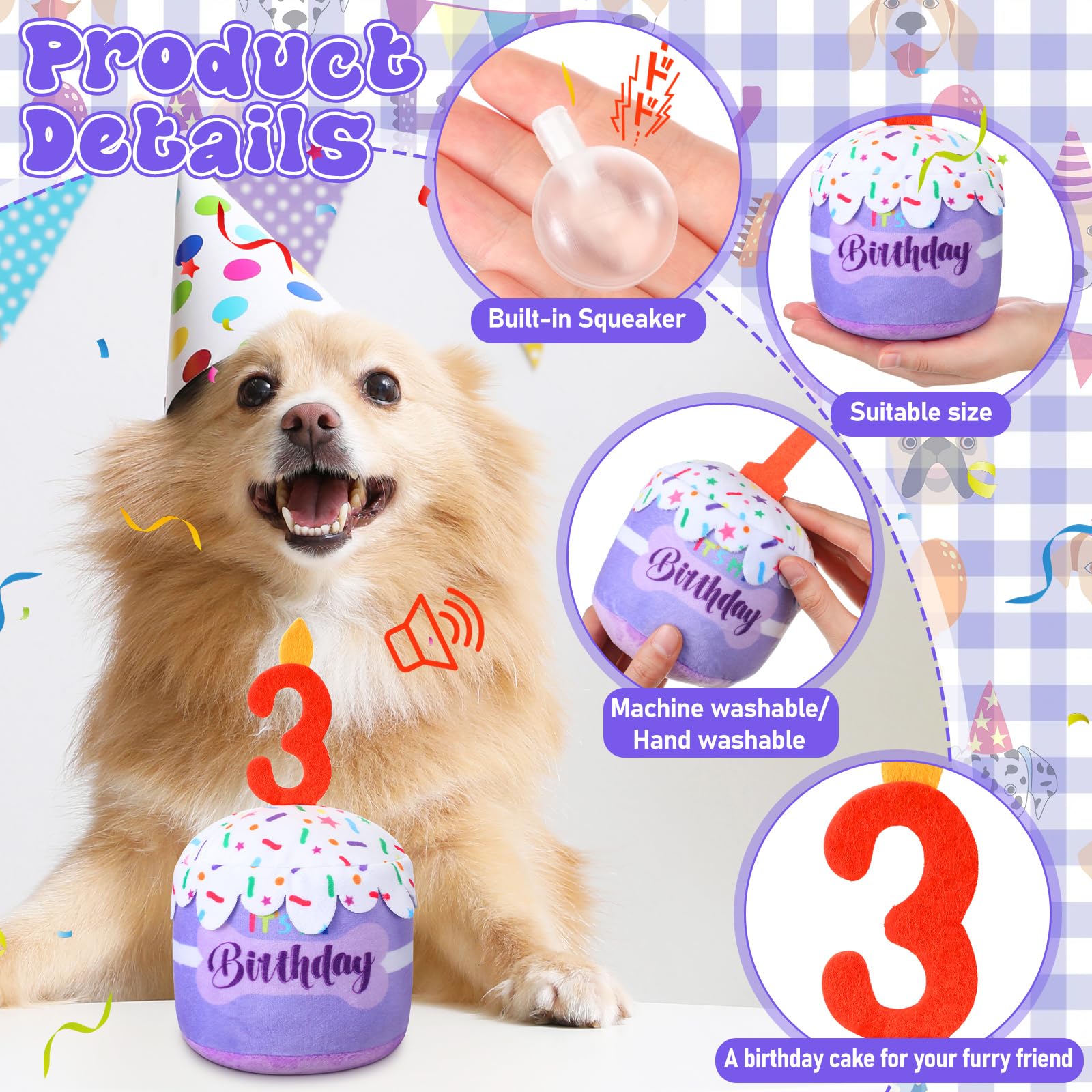 Dansydaisy jouet gâteau 3D chien, fête mémorable