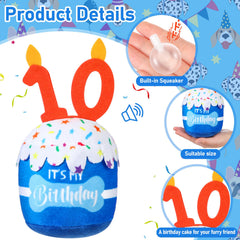 Peluche gateau Dansydaisy bleu, jouet durable pour jeux.