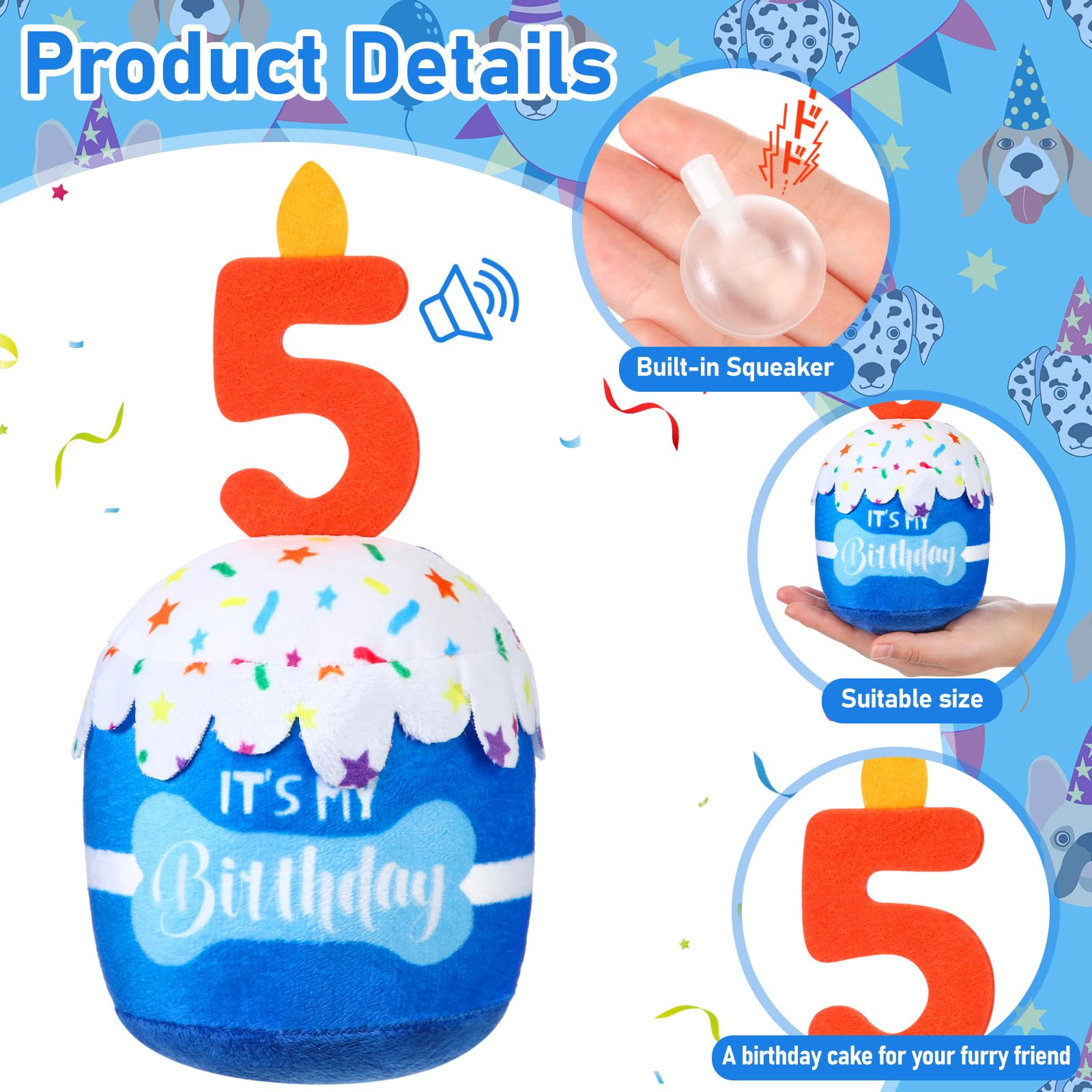 Dansydaisy jouet peluche sifflant gâteau pour chien, stimulation ludique.