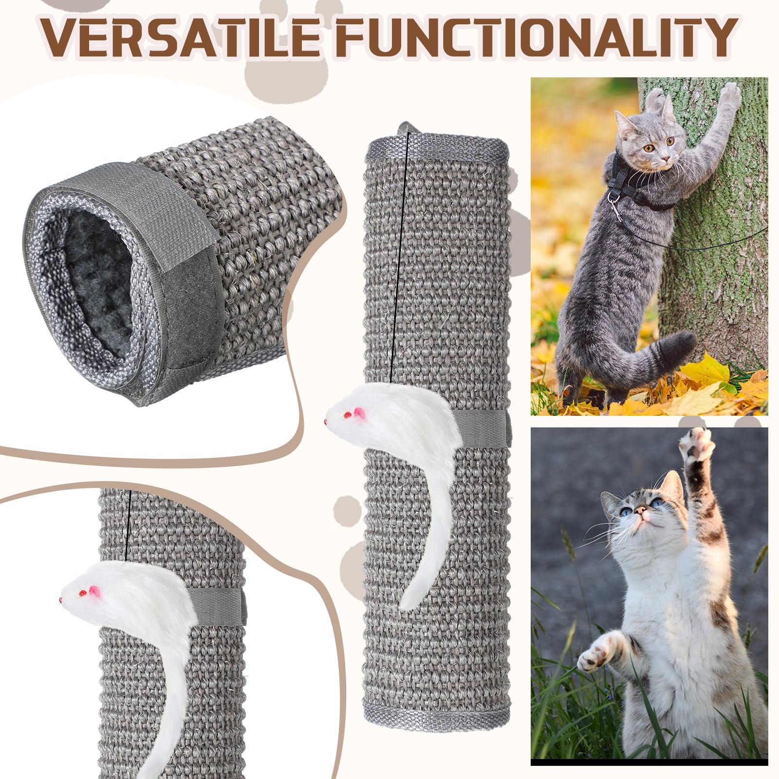 Sisal naturel Dansydaisy, tapis durable pour griffes actives.