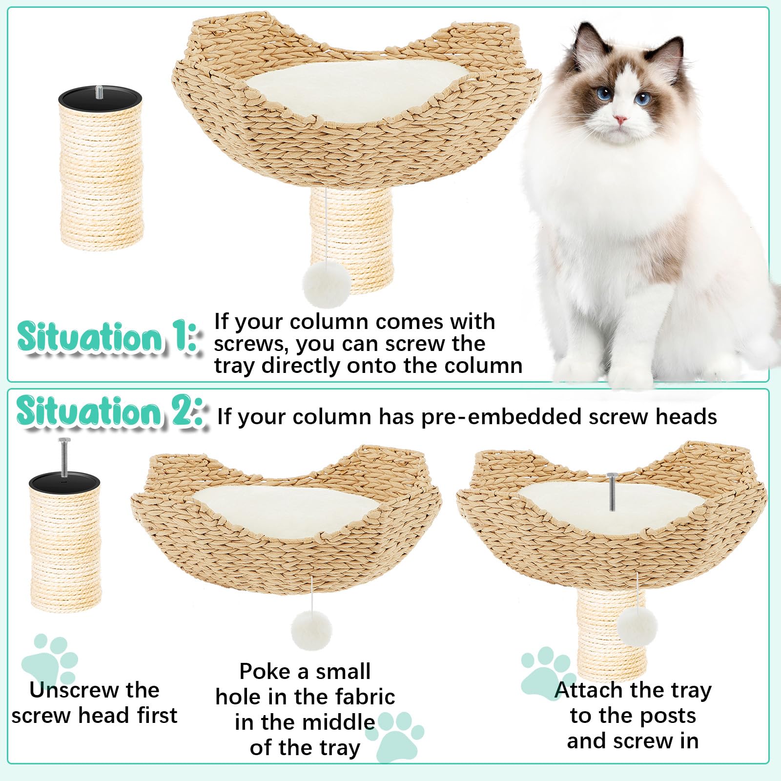 Tapis épais de 30 cm pour nid chat Dansydaisy.