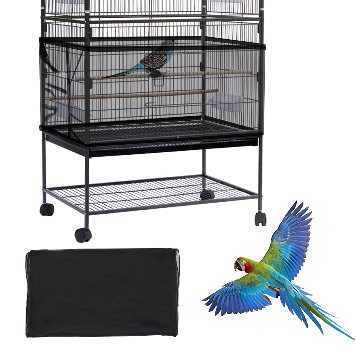 Daoeny couvre-cage noir: protection anti poussière et isolation nocturne pour cage d'oiseaux.