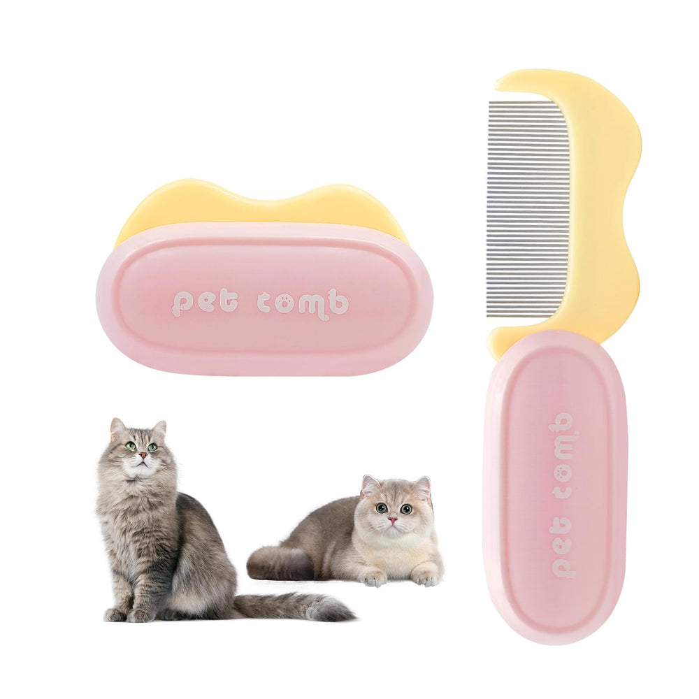 DAOGUAUNG peigne pliable pour chat, poignee rose-jaune, soin du pelage