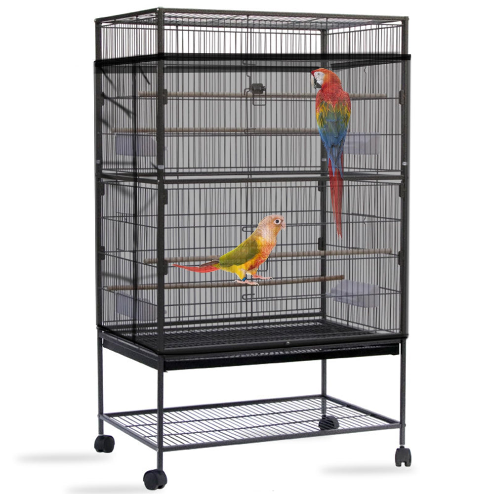 Daoeny attrape-graines pour cage oiseaux noir: couverture complète et réduction des graines au sol