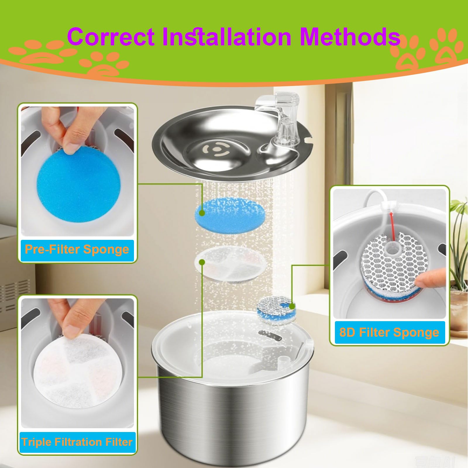 Daoxuan – lot de 10 filtres et 10 pré-filtre pour remplacement facile.