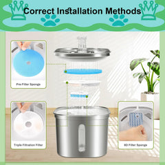 Mousse ronde Daoxuan filtre la fontaine chat pour une eau plus propre.