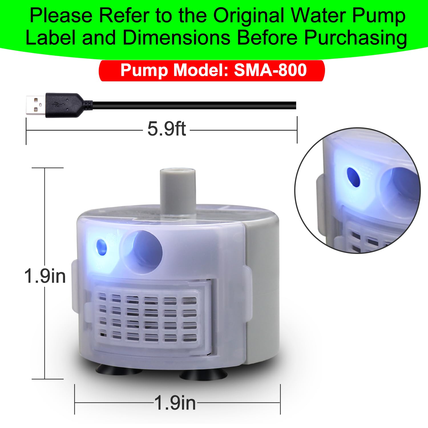 Moteur submersible Daoxuan SMA-800, fonctionnement discret et fiable.