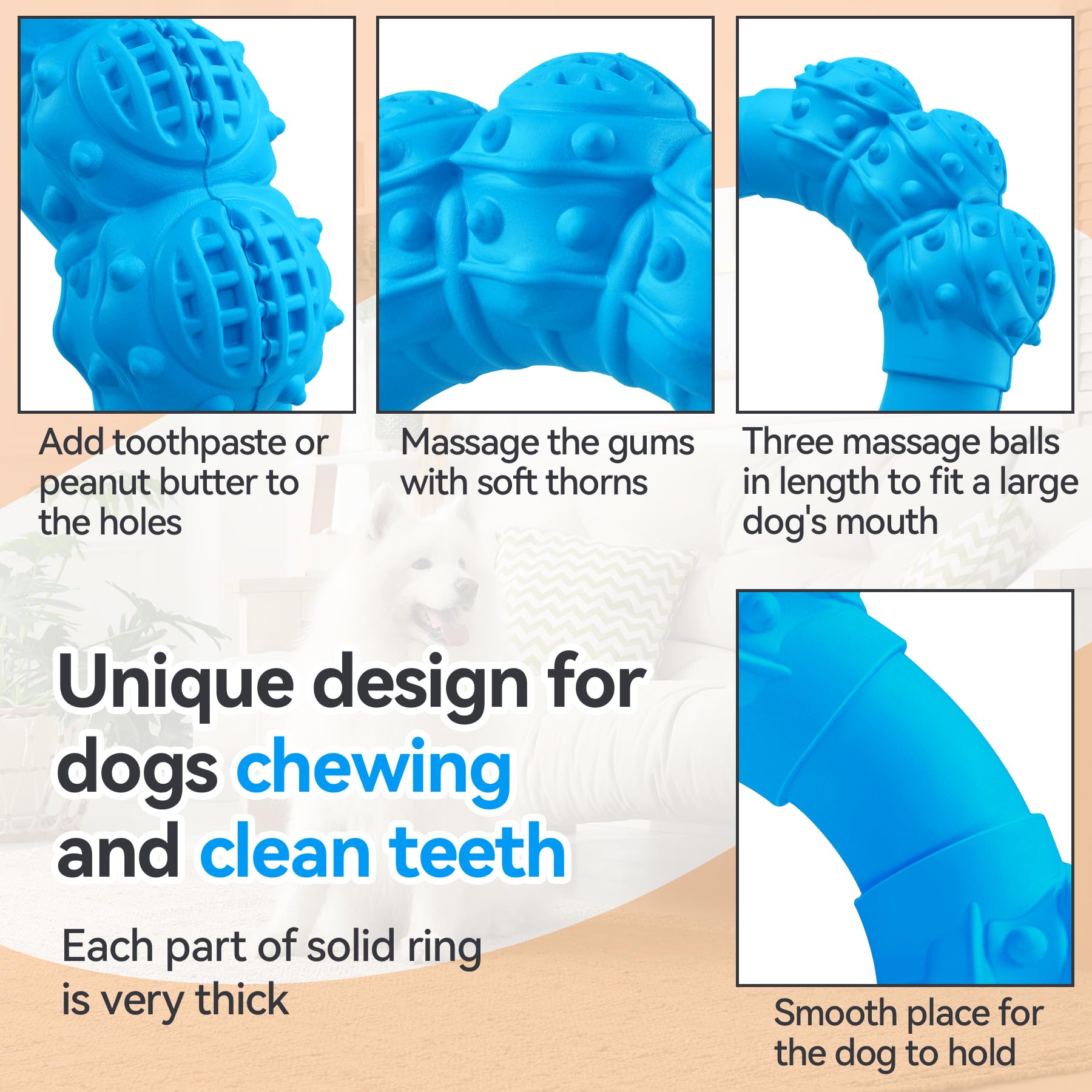 DAOZIJI goût boeuf durable, mâchage appétissant pour chien.