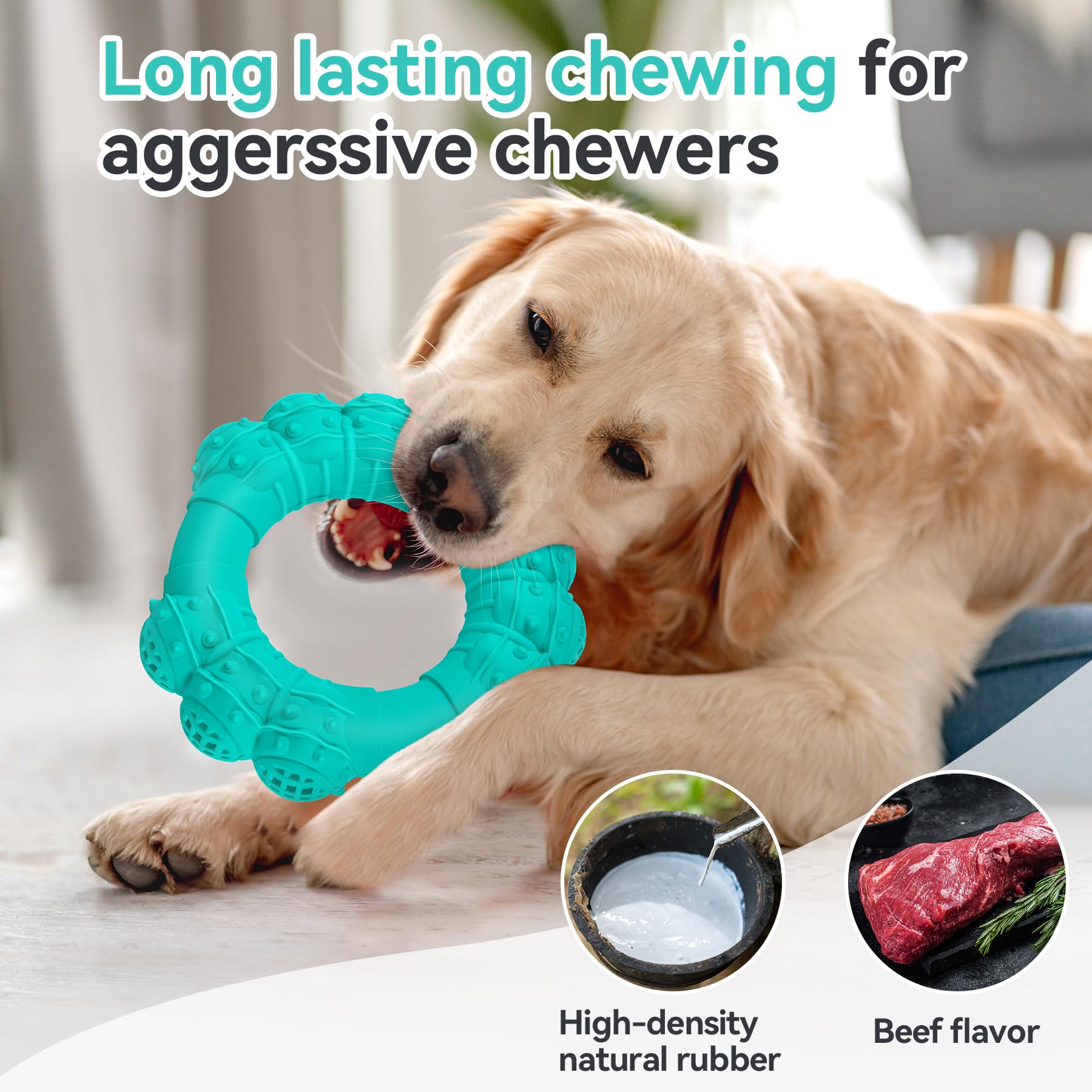 Jouet dentaire DAOZIJI avec trous pour nettoyer les dents du chien.