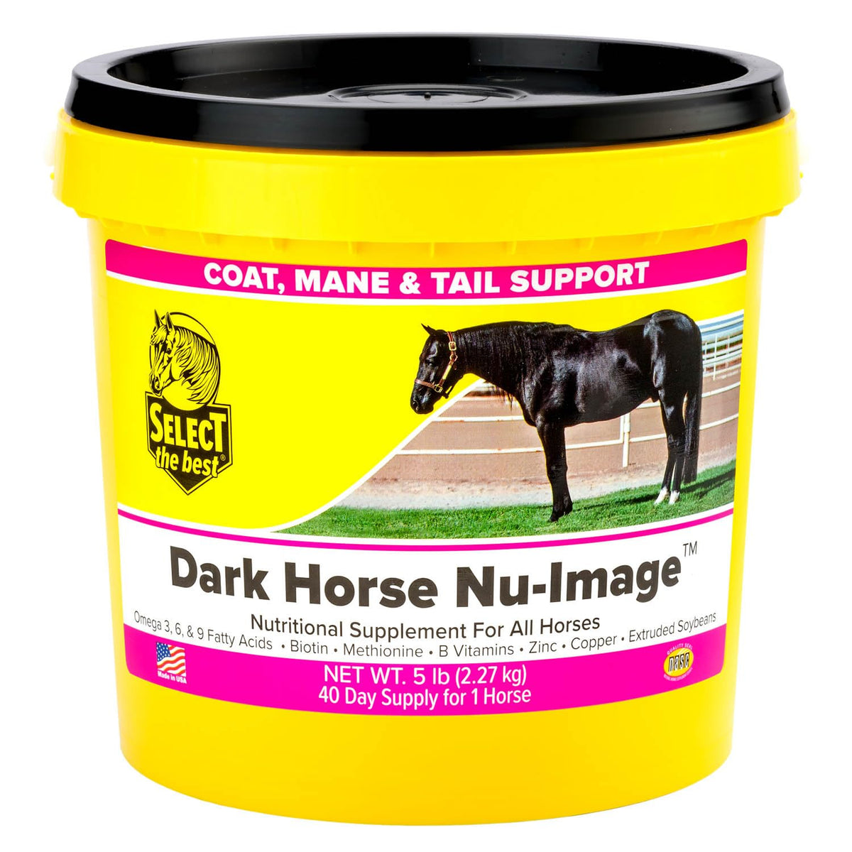 Dark Horse Nu-Image soutient le pelage et la crinière pour un aspect riche et éclatant.