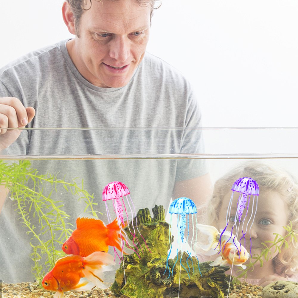 DaToo méduse fluorescente jaune dynamisant le décor aquatique