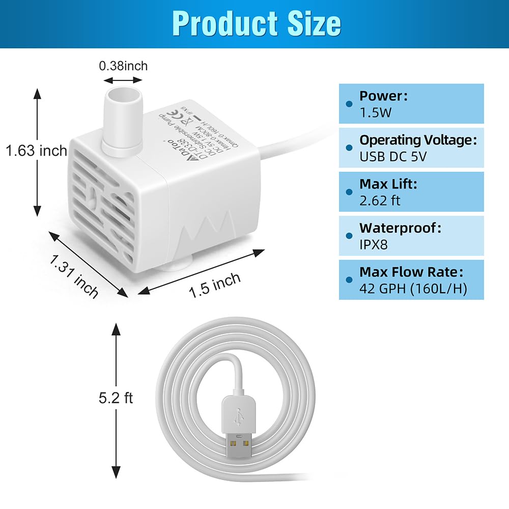 DaToo pompe durable en ABS robuste et moteur silencieux.