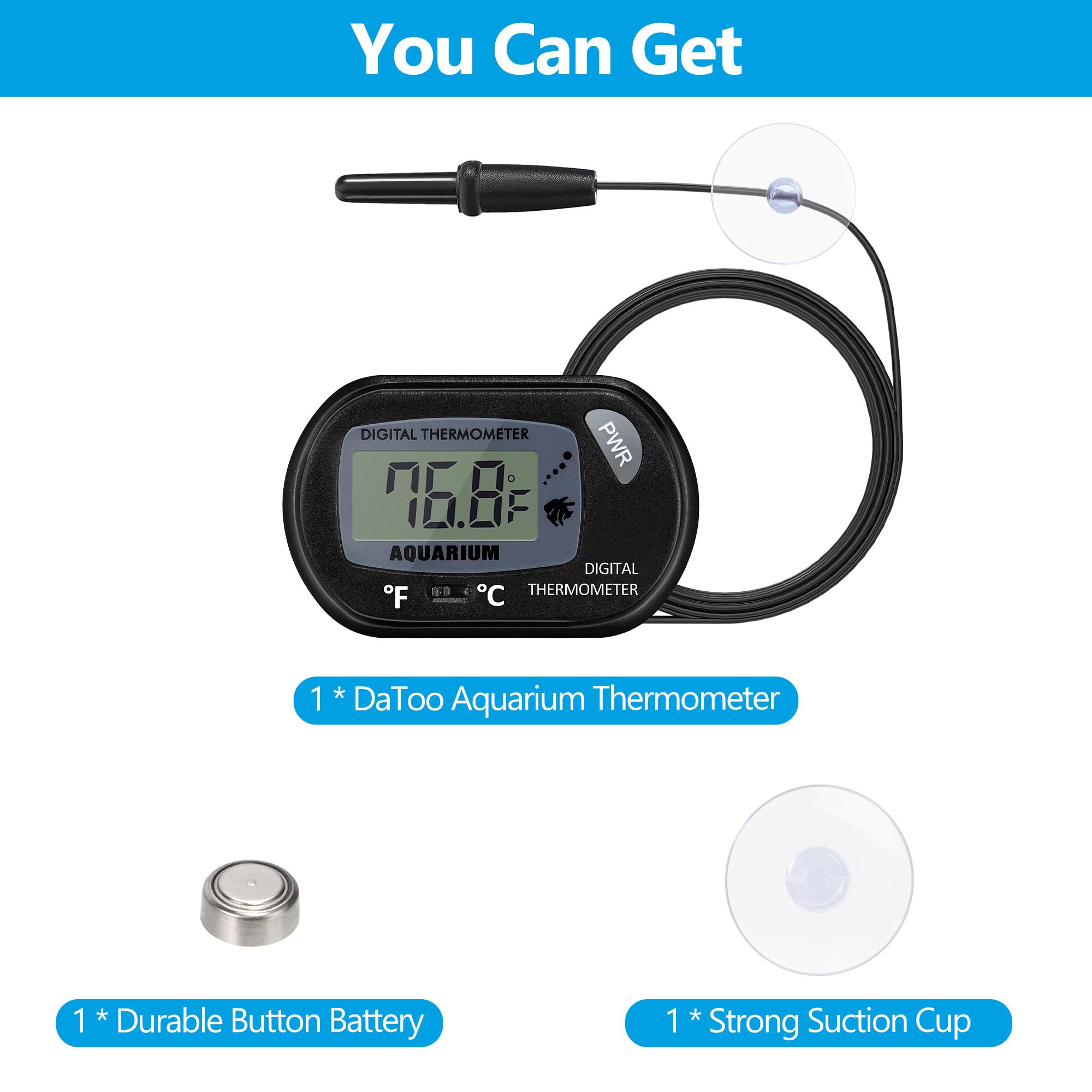 DaToo thermomètre avec aspiration robuste, installation rapide en quelques secondes.