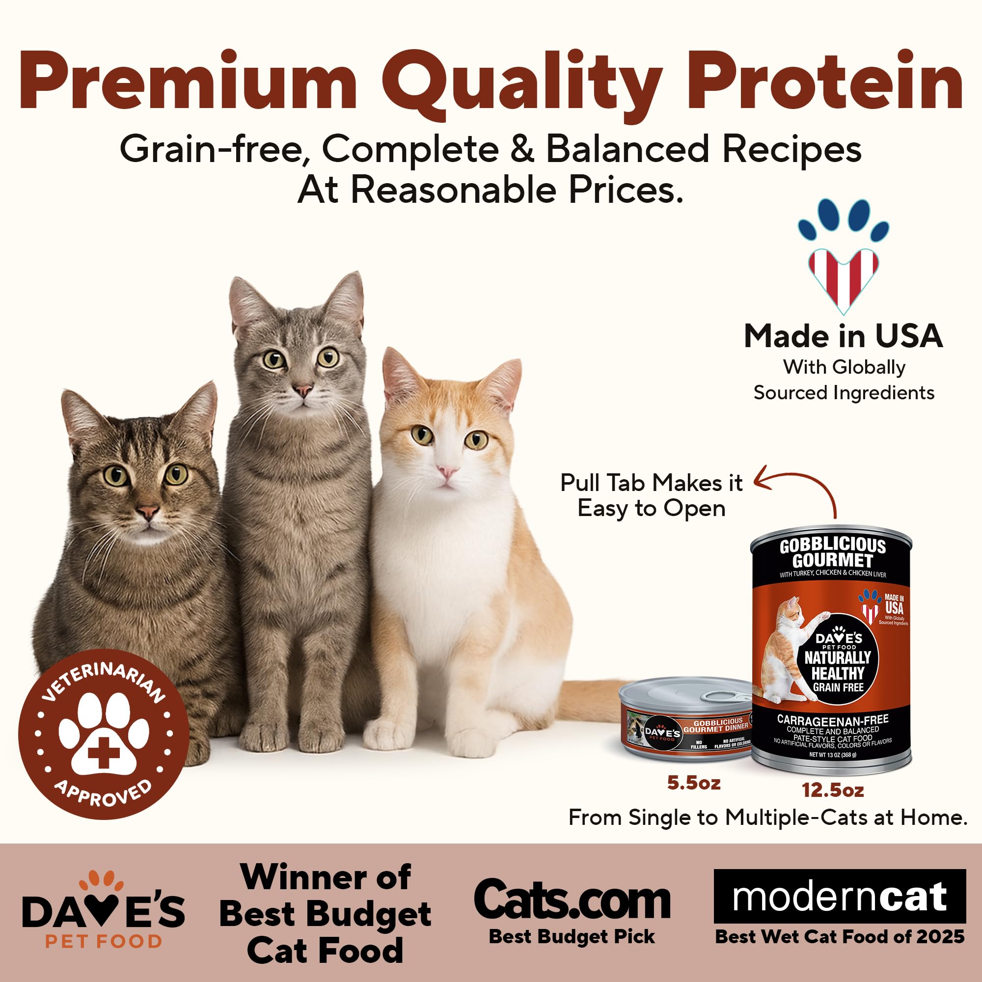 Boîtes Dave's Pâté de 12 conserves, format pratique pour les repas quotidiens.