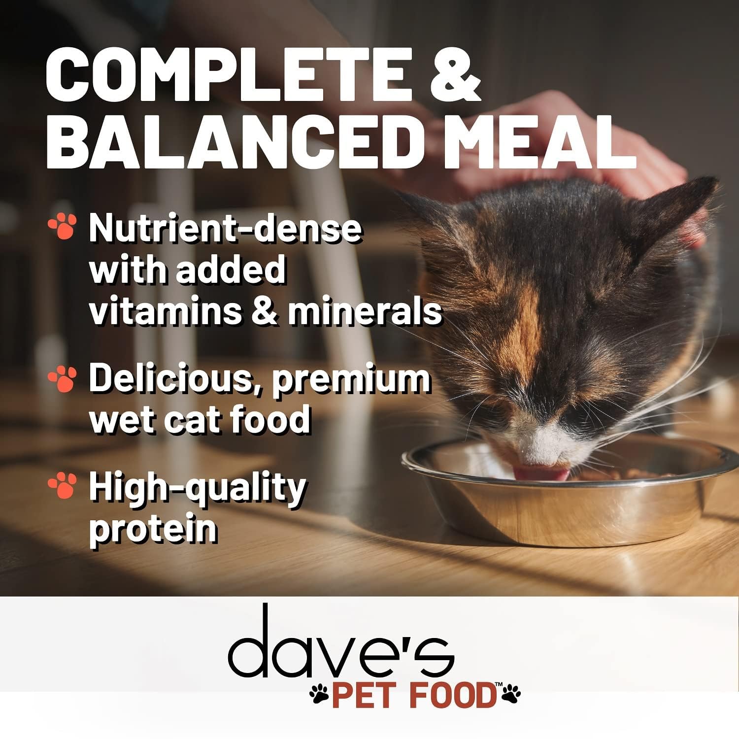 Dave's Pet Food - étiquette et nutriments ajoutés pour l'équilibre.