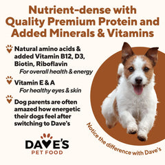 Conserve Dave's Pet Food enrichie de vitamines et minéraux.