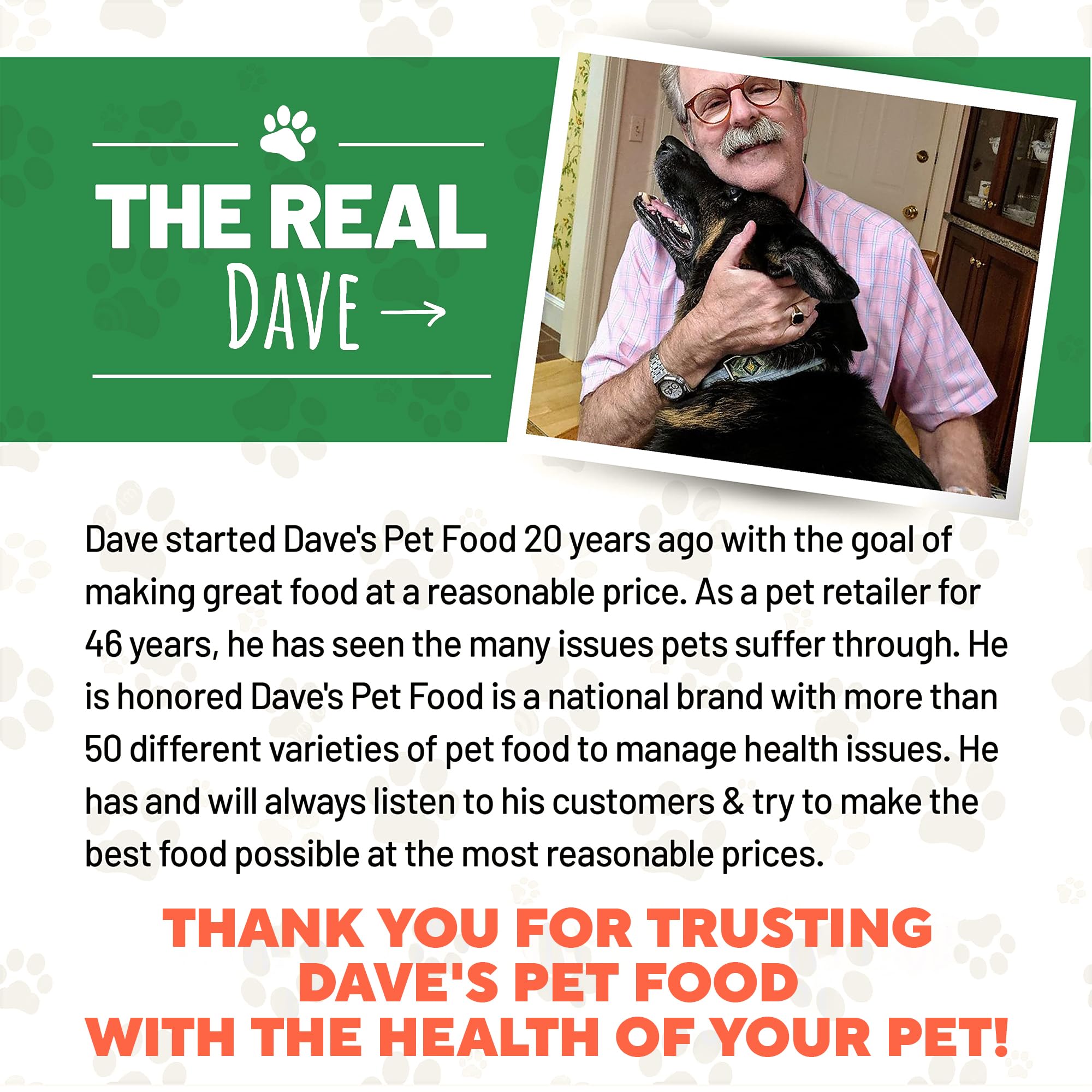 Dave's Pet Food gout-agneau-riz-appetit : goût doux stimulant l'appétit.