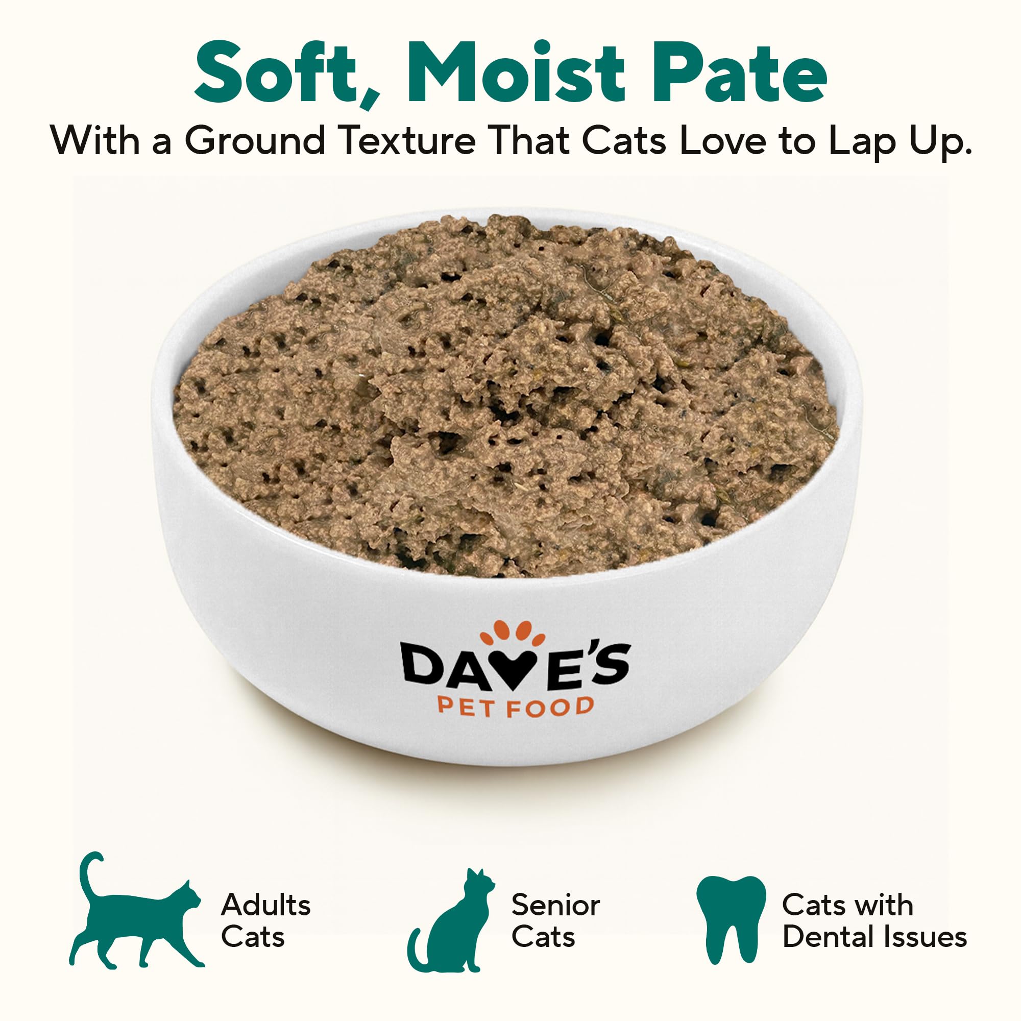Dave's Pet Food aide à l'hydratation, servi en portions faciles à doser.