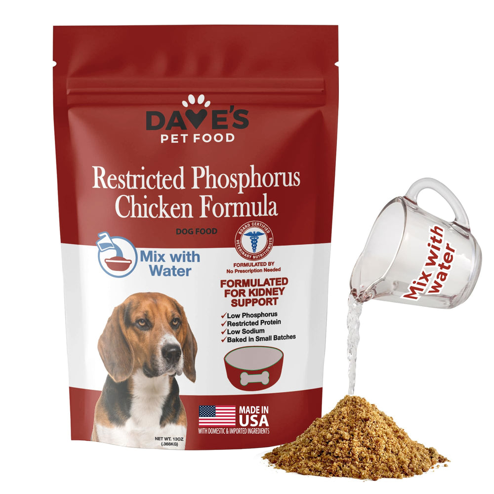 Dave’s Pet Food Kidney Support poulet crumble – croquettes appétentes pour chiens rénaux.