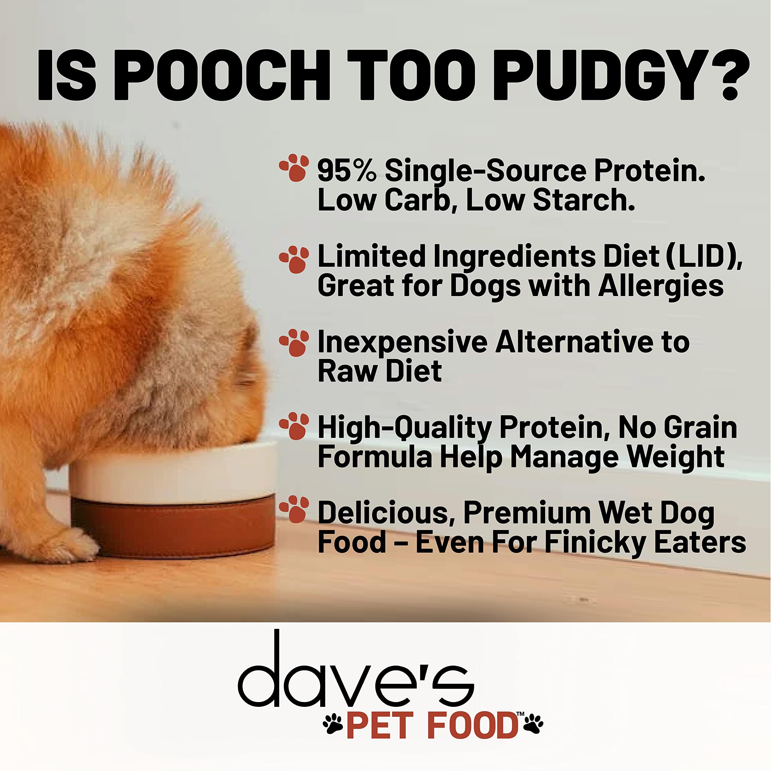 Pack de 12 boîtes Dave's Pet Food, solution pratique pour les repas
