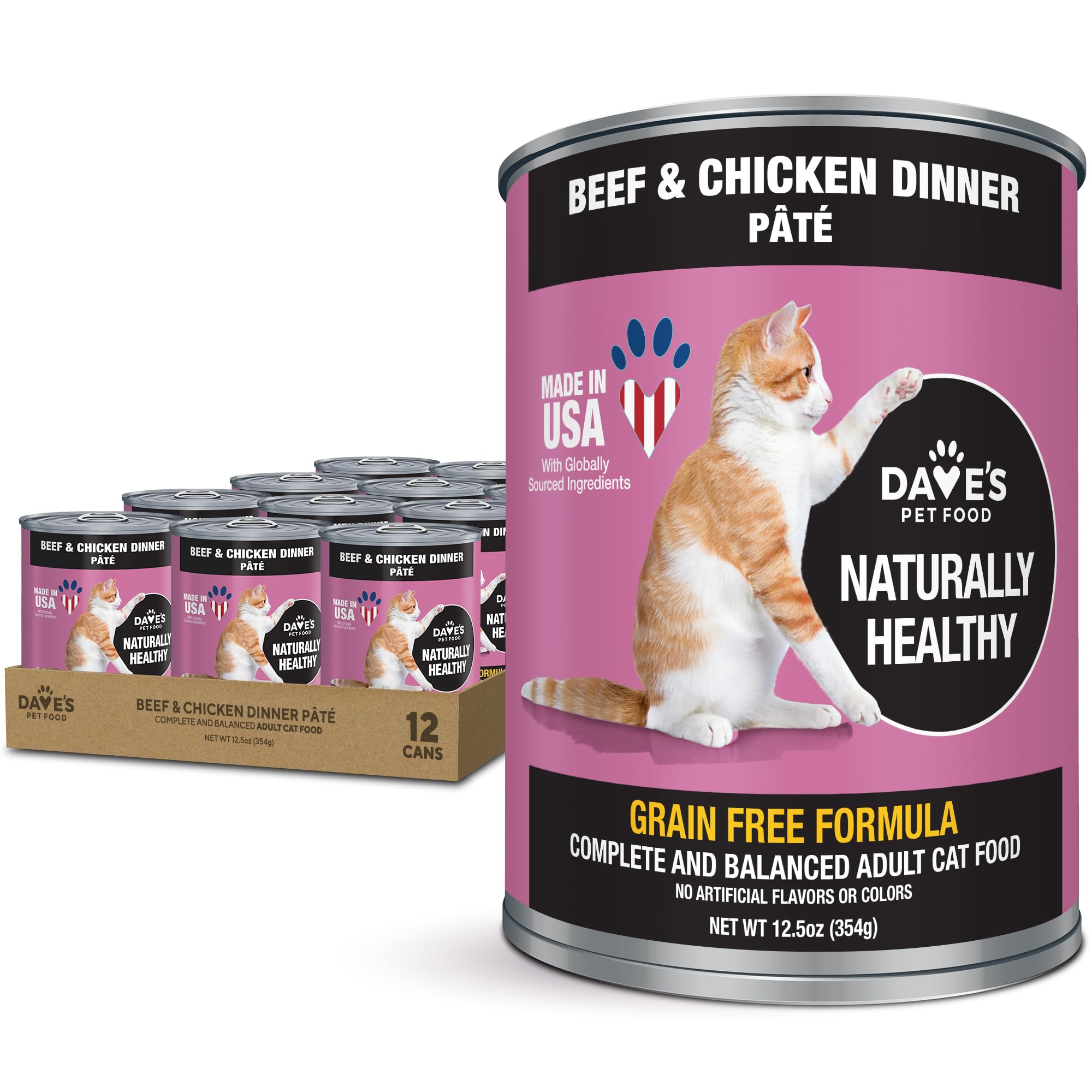 Dave's Pet Food Pâté pour chat en boîte, pratique pour les repas quotidiens.