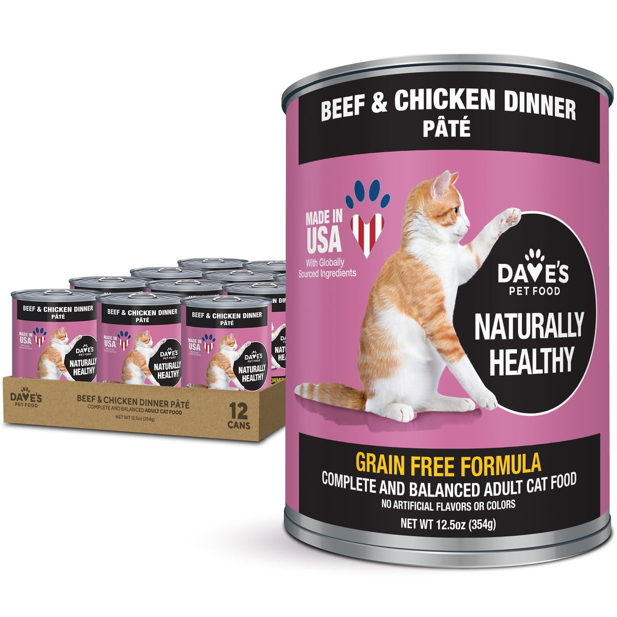Dave's Pet Food Pâté pour chat en boîte, pratique pour les repas quotidiens.