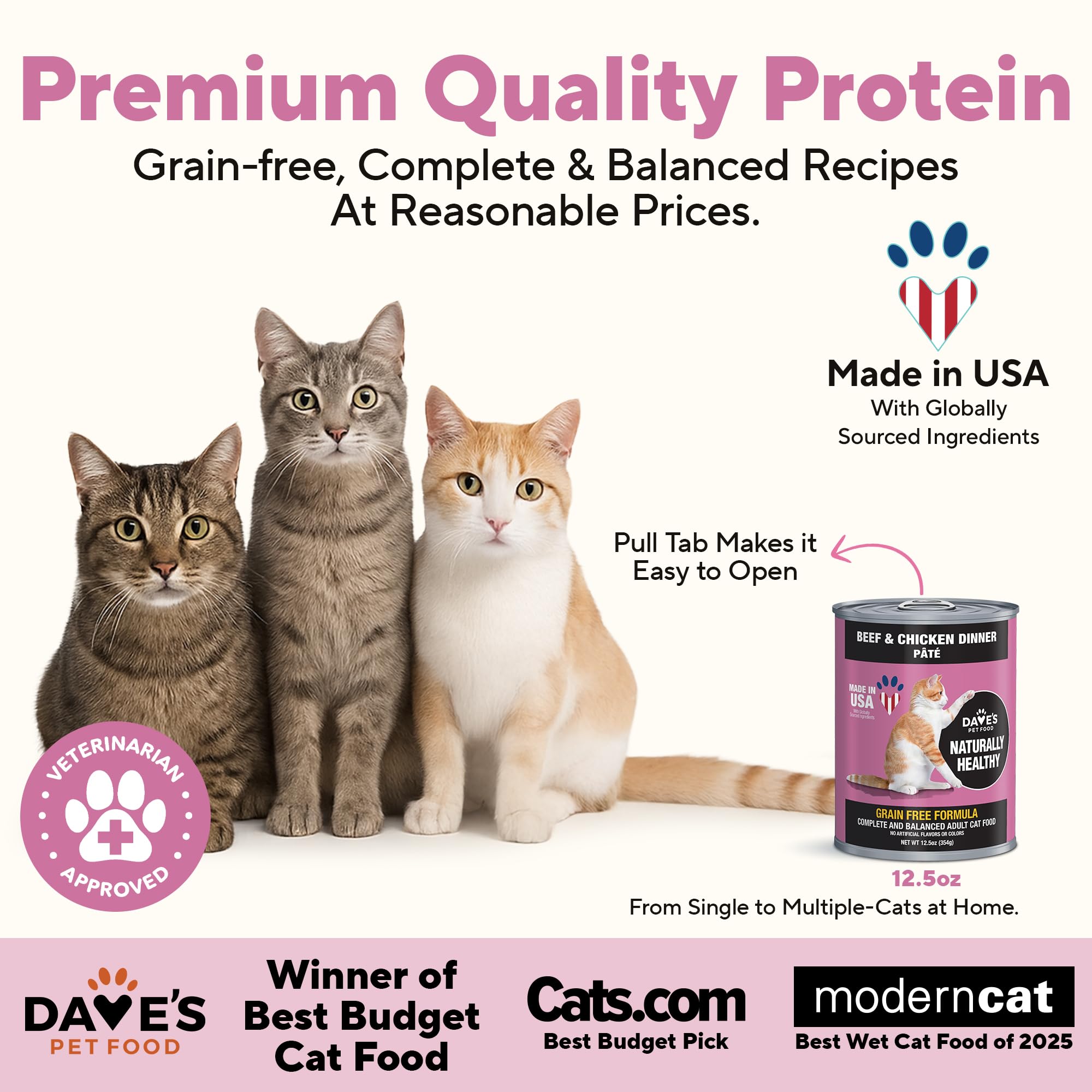 Texture veloutée du pâté Dave's Pet Food pour chat.