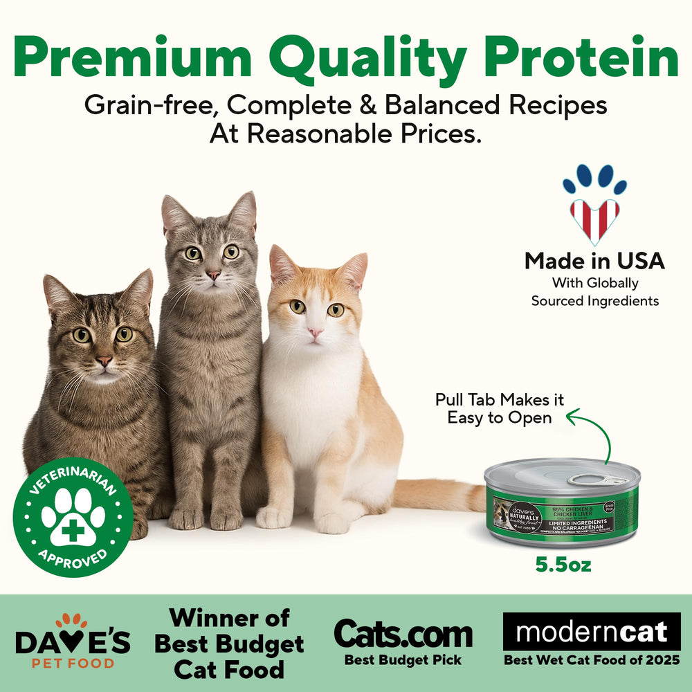 Dave's Pet Food pâte crèmeuse foie de poulet, goût appétent et protéines