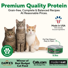 Dave's Pet Food pâte crèmeuse foie de poulet, goût appétent et protéines