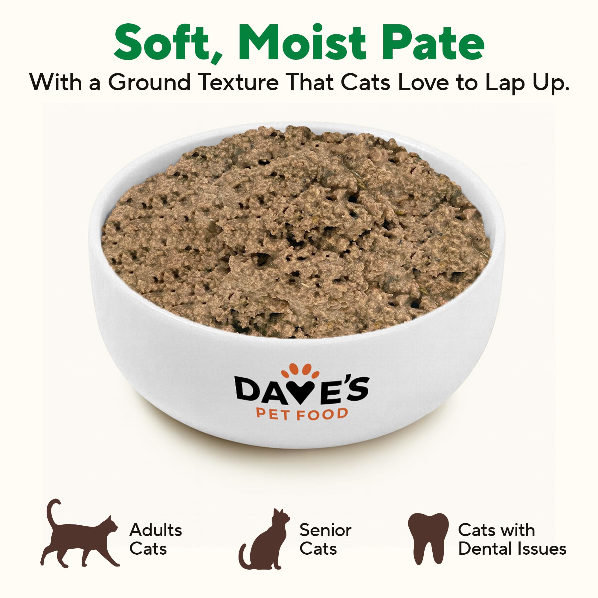 Dave's Pet Food Pâté dinde, sans carraghénane, option saine pour chats