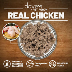 Dave's Pet Food - pate poulet pour servir sur assiette, repas rapide