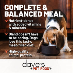 Dave's Pet Food – sans céréales, option simple pour chiens sensibles.