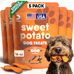 Friandises Davie's Naturals patate douce en sachet 1 livre pour chiens gourmands.