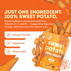 Patate douce sans grain Davie's Naturals pour chiens.