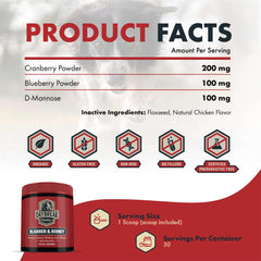 Daybreak Nutrition Poudre Cranberry et D-Mannose – soutien urinaire pour chiens et chats.